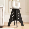 SoBuy HFBT01-K-SCHTable d'appoint Ronde en Bois Table Basse Ronde Table de Nuit Table de Chevet Bouts de Canapé Marron en Tenons et Mortaises, Noir