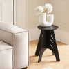 SoBuy HFBT01-K-SCHTable d'appoint Ronde en Bois Table Basse Ronde Table de Nuit Table de Chevet Bouts de Canapé Marron en Tenons et Mortaises, Noir