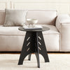 SoBuy HFBT01-K-SCHTable d'appoint Ronde en Bois Table Basse Ronde Table de Nuit Table de Chevet Bouts de Canapé Marron en Tenons et Mortaises, Noir