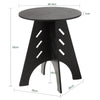SoBuy HFBT01-SCH Table d'appoint Ronde en Bois Table Basse Ronde Table de Nuit Table de Chevet Bouts de Canapé en Tenons et Mortaises, Noir
