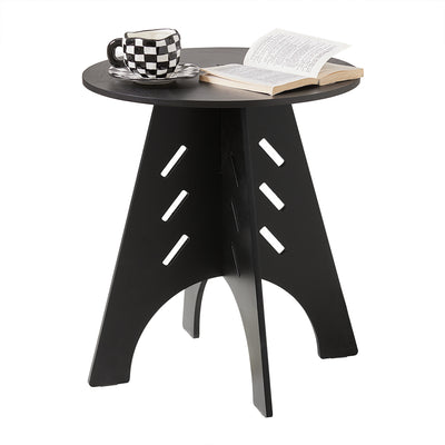 SoBuy HFBT01-SCH Table d'appoint Ronde en Bois Table Basse Ronde Table de Nuit Table de Chevet Bouts de Canapé en Tenons et M