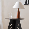SoBuy HFBT01-SCH Table d'appoint Ronde en Bois Table Basse Ronde Table de Nuit Table de Chevet Bouts de Canapé en Tenons et Mortaises, Noir