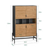 SoBuy HFSB03-SCH Buffet de Cuisine, Armoire de Cuisine, Vaisselier Cuisine, avec 3 Compartiments Ouverts, 84 x 40 x 132 cm