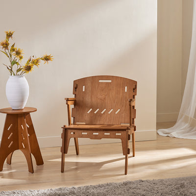 SoBuy HFST02-BR Fauteuil Design Salon Ergonomique Chaise Fauteuil de Salon Confortable Fauteuil de Bureau en Tenons et Mortaises