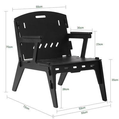 SoBuy HFST02-SCH Fauteuil Design Salon Ergonomique Chaise Fauteuil de Salon Confortable Fauteuil de Bureau en Tenons et Mortaises