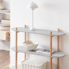 SoBuy HSTR01-H-HG Console d’Entrée avec 3 Niveaux, pour Salon et Chambre, Rangement Optimisé, Design Fonctionnel, Usage Quotidien – L100×P33×H88 cm, Bois, Gris