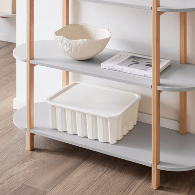SoBuy HSTR01-H-HG Console d’Entrée avec 3 Niveaux, pour Salon et Chambre, Rangement Optimisé, Design Fonctionnel, Usage Quotidien – L100×P33×H88 cm, Bois, Gris