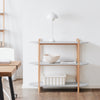 SoBuy HSTR01-H-HG Console d’Entrée avec 3 Niveaux, pour Salon et Chambre, Rangement Optimisé, Design Fonctionnel, Usage Quotidien – L100×P33×H88 cm, Bois, Gris