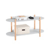 SoBuy HSTR01-HG Étagère de Rangement, Bibliothèque à 2 Niveaux, Table d'appoint en Bois à 2 Étages, Étagère sur Pied, Table C