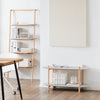 SoBuy HSTR01-HG Table d’Appoint avec 2 Niveaux, Rangement Optimisé, Design Fonctionnel, Usage Quotidien, Format Pratique – L100×P33×H52 cm, Bois, Gris