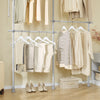 SoBuy KLS03-II-HG Portant à vêtements télescopique robuste – Penderie ouverte réglable avec tringles pour chambre/dressing, Gris