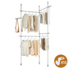 SoBuy KLS03-II-HG Portant à vêtements télescopique robuste – Penderie ouverte réglable avec tringles pour chambre/dressing, G