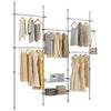 SoBuy KLS04-II-HG Portant à vêtements télescopique solide - Penderie ouverte réglable avec tringles et étagères, Porte mantea