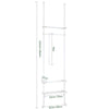 SoBuy KLS07-W Portant à vêtements télescopique solide - Penderie ouverte réglable avec tringles et étagères, Porte manteau pour chambre/dressing, Blanc