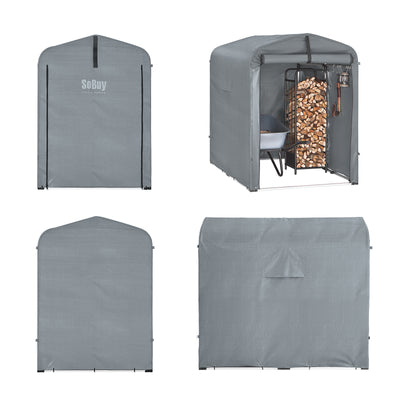 SoBuy KLS11-DG Abri de Jardin Imperméable avec Crochets et Revêtement Anti-UV – L120×P176×H163 cm, Cadre Aluminium, Vélo, Moto et Outils, Gris