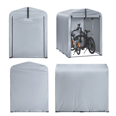 SoBuy KLS11-K Abri moto et vélo extérieur 120 x 176 x 163 cm avec crochets et aérations – Garage extérieur