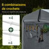 SoBuy KLS11-L-DG Grand garage moto extérieur 159 x 219 x 165 cm en aluminium avec crochets et aérations – Gris