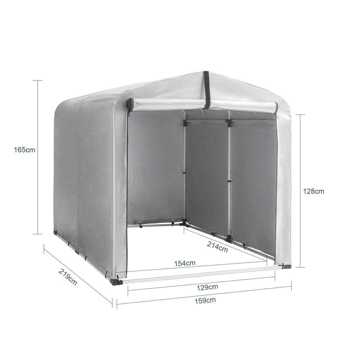 SoBuy KLS11-II-L Abri Vélo Extérieur Imperméable 159x219 cm – Garage Vélo et Moto avec Porte Verticale Gain de Place