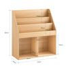 SoBuy KMB01-N Bibliothèque Enfant Montessori Naturelle – 3 Étagères, 2 Compartiments, 80 cm