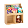 SoBuy KMB01-N Bibliothèque Enfant Montessori Naturelle – 3 Étagères, 2 Compartiments, 80 cm