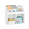 SoBuy KMB01-II-W Bibliothèque Enfant avec 3 Étagères, 2 Compartiments Ouverts, Coins Arrondis et Anti-Basculement – 68x30x68 