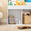 SoBuy KMB01-II-W Bibliothèque Enfant avec 3 Étagères, 2 Compartiments Ouverts, Coins Arrondis et Anti-Basculement – 68x30x68 cm, Blanc