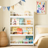 SoBuy KMB08-II-W Bibliothèque Enfant Montessori Murale, Étagère Livre Enfant 4 Niveaux, Meuble Rangement Enfant Gain de Place Blanc 80×12×118 cm