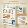 SoBuy KMB08-II-W Bibliothèque Enfant Montessori Murale, Étagère Livre Enfant 4 Niveaux, Meuble Rangement Enfant Gain de Place Blanc 80×12×118 cm