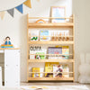 SoBuy KMB08-N Bibliothèque Enfant 4 Niveaux avec Anti-Basculement – L80 × P12 × H118 cm, Pin naturel