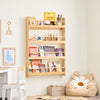 SoBuy KMB08-N Bibliothèque Enfant 4 Niveaux avec Anti-Basculement – L80 × P12 × H118 cm, Pin naturel
