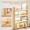 SoBuy KMB08-N Bibliothèque Enfant 4 Niveaux avec Anti-Basculement – L80 × P12 × H118 cm, Pin naturel