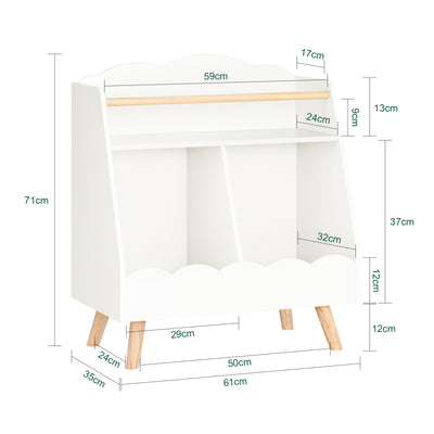 SoBuy KMB100-K-W Bibliothèque Enfant, Étagère à Livres, Étagère de Rangement Jouets pour Enfants,  2 Compartiments Ouverts