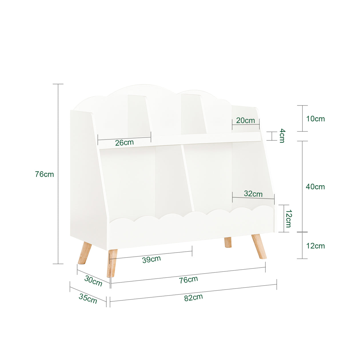 SoBuy KMB100-W Bibliothèque Enfant avec 5 Compartiments Ouverts, pour Chambre d’Enfant, Rangement Optimisé, Design Fonctionnel – L82×P35×H76 cm, Blanc