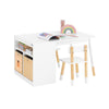 SoBuy KMB113-W Ensemble Table Enfant + 2 Chaises – Compartiment, 2 Boîtes de Rangement, Chaises Rangeables, Blanc