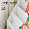SoBuy KMB118-W Bibliothèque Enfant avec Étagère Supérieure et 3 Compartiments, Coins Arrondis et Dispositif Anti-Basculement – L100×P30×H80 cm, PB E1, Blanc