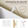 SoBuy KMB118-W Bibliothèque Enfant avec Étagère Supérieure et 3 Compartiments, Coins Arrondis et Dispositif Anti-Basculement – L100×P30×H80 cm, PB E1, Blanc