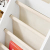SoBuy KMB119-W Bibliothèque Enfant Montessori avec Étagère Inclinée, Poches Tissu et Pieds en Bois de Pin – L80×P40×H80 cm, PB/MDF E1, Blanc