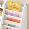 SoBuy KMB119-W Bibliothèque Enfant Montessori avec Étagère Inclinée, Poches Tissu et Pieds en Bois de Pin – L80×P40×H80 cm, PB/MDF E1, Blanc