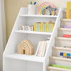 SoBuy KMB119-W Bibliothèque Enfant Montessori avec Étagère Inclinée, Poches Tissu et Pieds en Bois de Pin – L80×P40×H80 cm, PB/MDF E1, Blanc