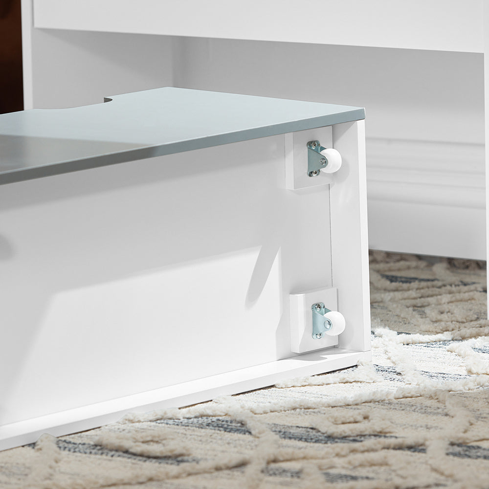 SoBuy KMB17-HG Bibliothèque Étagère à Livres Étagère de Rangement Jouets pour Enfants Porte-revues à 3 Niveaux avec 1 boîte de Rangement