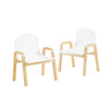 SoBuy KMB24-Wx2 Lot de 2 Chaises Enfant Réglables en Hauteur, 4 Positions 23–35 cm, Accoudoirs et Dossier, Charge Max. 75 kg – Blanc