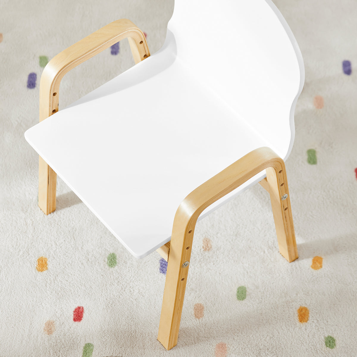 SoBuy KMB24-Wx2 Lot de 2 Chaises Enfant Réglables en Hauteur, 4 Positions 23–35 cm, Accoudoirs et Dossier, Charge Max. 75 kg – Blanc