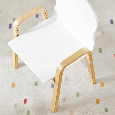 SoBuy KMB24-Wx2 Lot de 2 Chaises Enfant Réglables en Hauteur, 4 Positions 23–35 cm, Accoudoirs et Dossier, Charge Max. 75 kg – Blanc