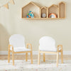 SoBuy KMB24-Wx2 Lot de 2 Chaises Enfant Réglables en Hauteur, 4 Positions 23–35 cm, Accoudoirs et Dossier, Charge Max. 75 kg – Blanc