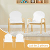 SoBuy KMB24-Wx2 Lot de 2 Chaises Enfant Réglables en Hauteur, 4 Positions 23–35 cm, Accoudoirs et Dossier, Charge Max. 75 kg – Blanc