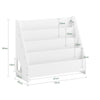 SoBuy KMB32-K-W Bibliothèque Enfant Montessori avec 4 Niveaux, Coins Arrondis et Dispositif Anti-Basculement – L70×P30×H60 cm, PB E1, Blanc
