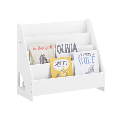 SoBuy KMB32-K-W Bibliothèque Enfant Rangement Jouet Enfant Bibliotheque Livre 4 Niveaux et 1 Compartiment Ouvert Étagère à Li