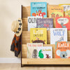 SoBuy KMB32-N Bibliothèque Enfant 4 Niveaux avec 2 Crochets – Meuble Rangement Chambre Enfant – Bois Naturel