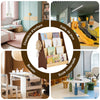 SoBuy KMB32-N Bibliothèque Enfant 4 Niveaux avec 2 Crochets – Meuble Rangement Chambre Enfant – Bois Naturel