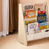 SoBuy KMB50-N Bibliothèque Enfant Meuble Rangement Jouet et Livres pour Chambre Enfant Étagère à Livre avec 4 Compartiments et 3 Poches Tissu Naturel 63x28x76cm